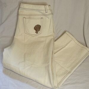 Sigrid Olsen Cream Straight Leg Jeans